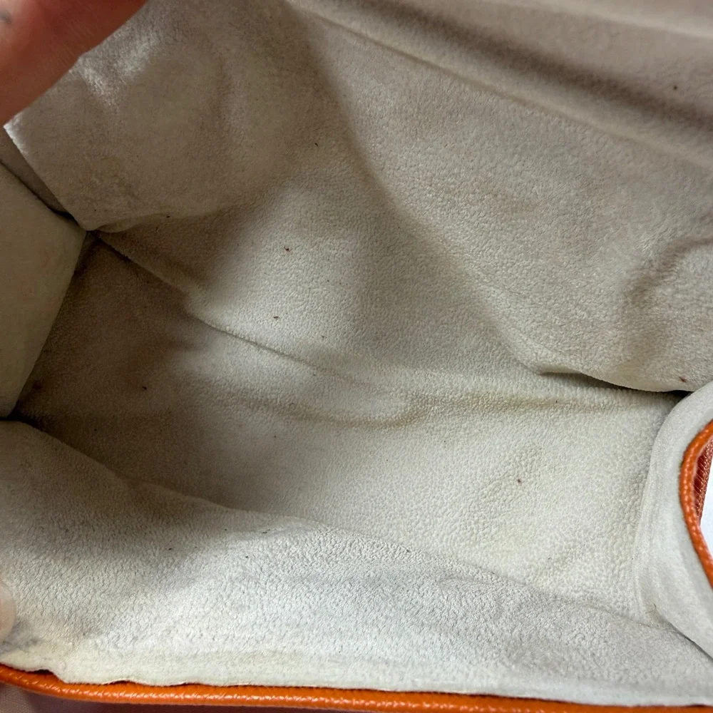 Tory Burch Eyeglass Case Womens OS Orange Saffiano Leather Robinson Logo Pouch